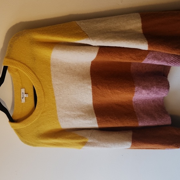 Madewell 'Gladwell' balloon sleeve fuzzy striped sweater - multicolor - Size S - Picture 3 of 10